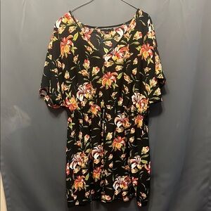 Mario Serrani Black Floral Dress size Medium